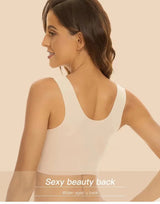 WomenBeautiful Back Bra Large Size Fat Mm Bra Gathered and Traceless Thin Cotton Strapless Underwear Without Steel Ring Vest