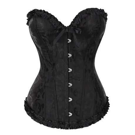 YBFDO Women Sexy Corsets Bustiers Floral Lace Tops Shapewear Burlesque Vintage Corset Gothic Satin Lingerie Corselet Overbust