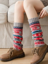 New fall and winter stocking stocking medium long calf socks leg warmers warm socks Christmas snow knit leg socks