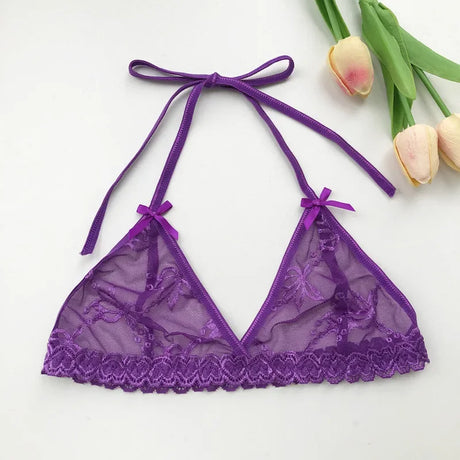 Name Custom Crystal Letter Thong Lace Tie Neck Bikini Bra Panties Sexy Personalized Name Low Waist G-String Underwear Bra Set