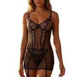 Women Mesh Sheer Lingerie Set Underwire Push Up Lace Back Garter Thong Sexy Bedroom Date Night Honeymoon Party Nightwear