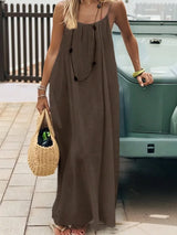 New Arrival Women's Strapless Backless Long Loose Home Dress Comfortable Sleepwear Casual Maxi Dress