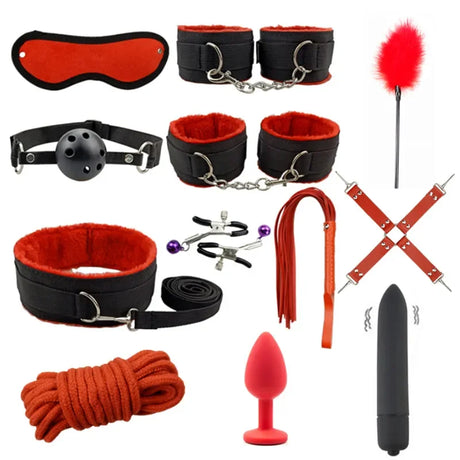 SM Sex Products BDSM Bondage Set Handcuffs Anal plug Tail Whip Gag Vibrat Adult Toys Exotic Accessories Sex Toys for Couples