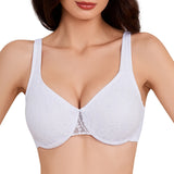 Sheroine Sexy Plus Size Minimizer Bra, Lace Underwire Non-Padded Lingerie for Women Lifting Support Comfort