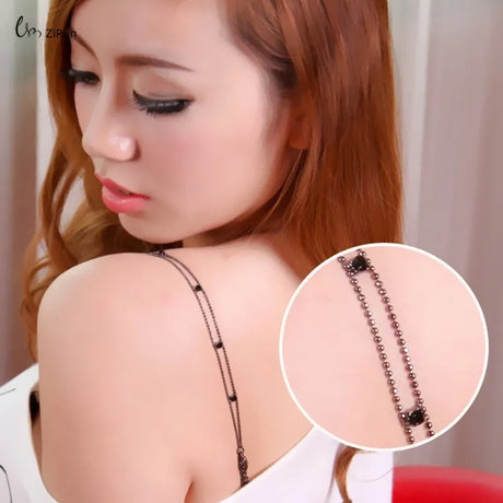 Detachable Rhinestone Metal Bra Strap for Women, Non-Slip Invisible Adjustable Crystal Shoulder Straps,Lingerie Accessories Gift