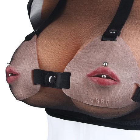Female Fake Mouth Lip Ring Labia Wearing Silicone Lingeries Exotic Accessories Adjustable Underwear Couple Play Woman Adult Toys