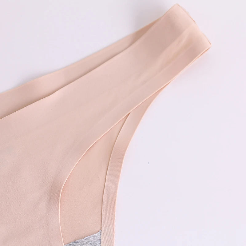 WarmSteps 4PCS/Set Sexy Women Panties Silk Satin Female Thongs Lingerie Soft Cozy Underwear Hot G-Strings Seamless Sports T-Back