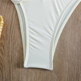 Sexy Flower Bandeau Swimwear Thong Bikini Women Lace-up Swimsuits Swimming Bathing Suit Brazilian Bikinis Set Mujer Biquini