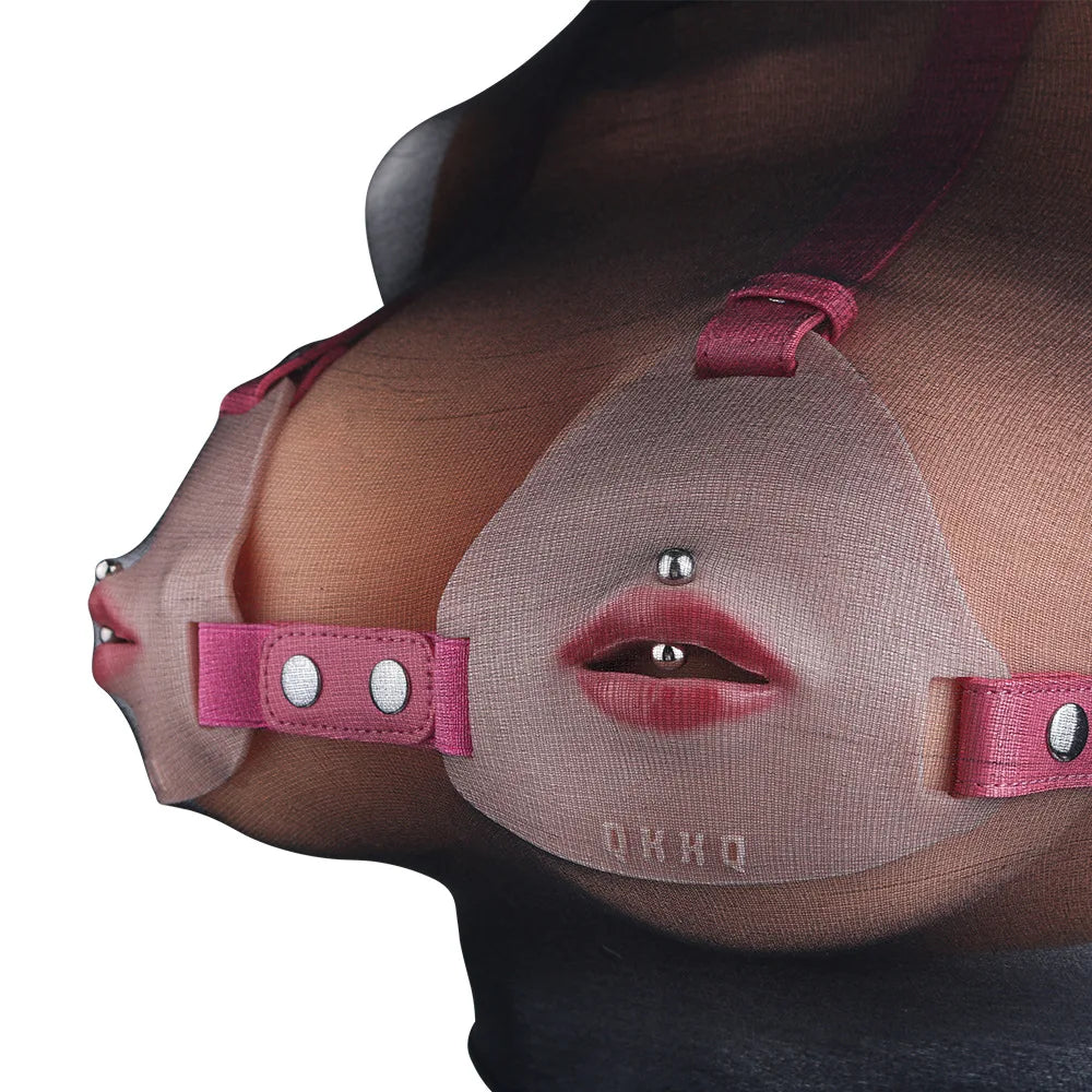 Female Fake Mouth Lip Ring Labia Wearing Silicone Lingeries Exotic Accessories Adjustable Underwear Couple Play Woman Adult Toys