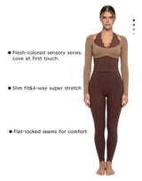 Gym Clothes Woman Color-blocking Lace Yoga Top Slim Fit Breathable Long Sleeve Sportswear Fitness Leggings Workout Athletic Wear
