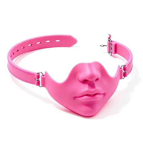 Halloween Glossy Half Face Mask Breathable Artificial Face Adjustable Elastic Mask DIY Party Role-playing Dress-up Accessories