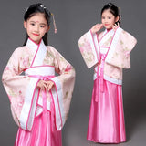 chinese Folk Dance new year clothes traditional hanfu for girls kids dragon dress ancient Stage Carnival costume Clothing skirt