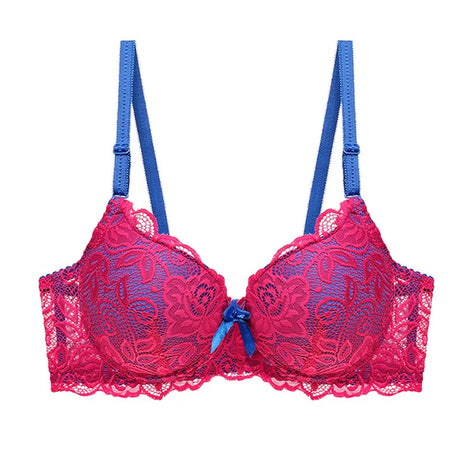 Sexy Lace Push Up Bra for Women - Underwire Demi Cup Lingerie - Comfortable Wireless T-Shirt Bras Ultra Thin Breathable Support