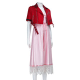 Fantasy VII Cosplay Game FF7 Aerith Gainsborough Cosplay Costume Aerith Coat and Dress Full Set Halloween Party Outfits