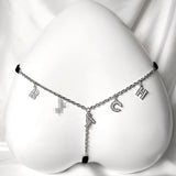 Customize Name Crystal Letters Waist Body Chain for Women Sexy Leopard Underwear Bikini Thong Body Jewelry Valentine's Day Gift
