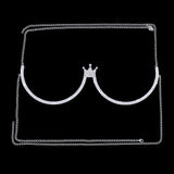 Stonefans Heart Rhinestone Chest Bracket Body Jewelry Bra Chain For Women Chain Top Bikini Halter Bra New Banquet Breast Support