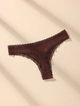 7Pcs/Set Women Thongs Panties Cotton Sexy Lace Underwear Tanga Solid Pants Plus Size Underpants G-Strings Female Lingerie S-3XL