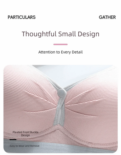 Pure Cotton Double Button Breastfeeding Bra Soft Comfortable Seamless Breathable Maternity Bra Anti Sagging No Underwire