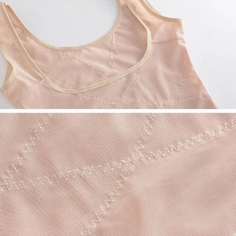Mesh Thin Slimming Bodysuit Shaper Abdomen Tummy Control Postpartum Vest Lingerie Seamless Body Shaping Underwear Yoga