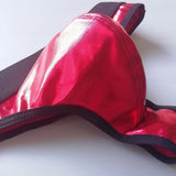 1pc Men Lacquer Leather Sexy Thong Nightclub  Gay Sissy Breathable Pouch Underwear Underpants High Stretch Panties G-String