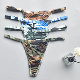 Men Women Unisex Camouflage Print Thong Underwear Adjustable Waist Strap Briefs 4 Styles  Sexy Low Rise G-string Panties For D