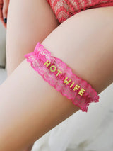 Women Custom Name Bow Leg Ring Sexy Personalized Name Lace Garter Leg Loop Wedding Garters Bridal Cosplay Thigh Ring Lovers Gift