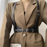 Underbust Corset Top with Strap Punk Harness Belt Leather Suspender Belt Belts for Women