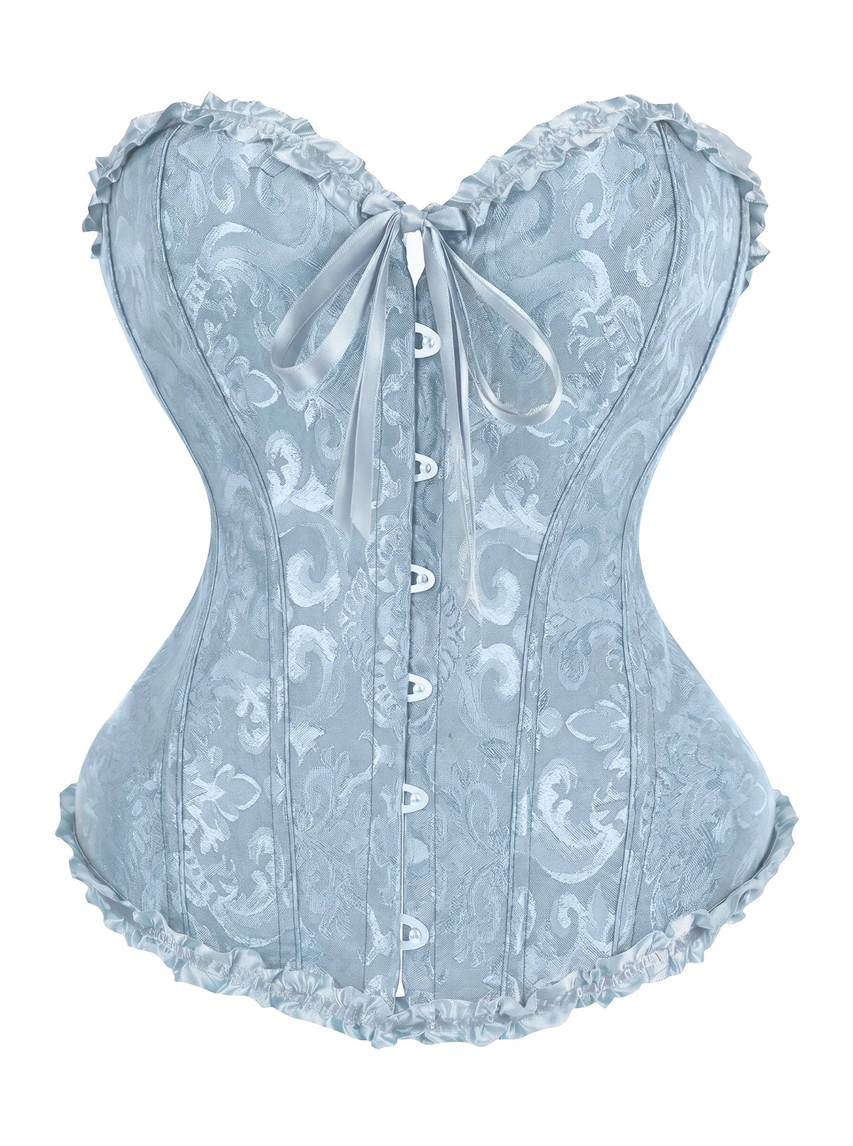 Women Bustier Corset Victorian Gothic Jacquard Front Busk Waist Cincher Halloween Party Wear