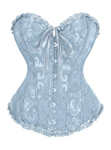 Women Bustier Corset Victorian Gothic Jacquard Front Busk Waist Cincher Halloween Party Wear