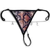 Customize Name Crystal Letters Waist Body Chain for Women Sexy Leopard Underwear Bikini Thong Body Jewelry Valentine's Day Gift