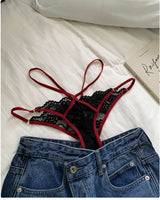 French Lace G Strings Low Waist Seamless Panties with Sheer Mesh Panels for a Sensual Fit
