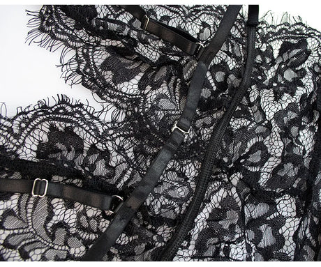 European and American Style Sexy Underwear Jumpsuit Hollow Backless Thin Bra Lace Sexy Siamese Underwear One-Piece