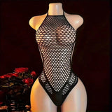 Erotic Crotchless Lingerie Mesh Hollow Bodysuits Underwear Female Teddies Bodysuit,Sexy Fishnet Bodystockings For Women