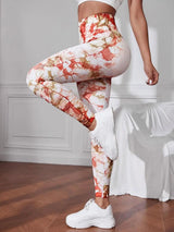 Hip Liftting Seamless Fitness Yoga Leggings Tie Dye Exercise Tights For Women Tummy Control High Waist Workout Pants