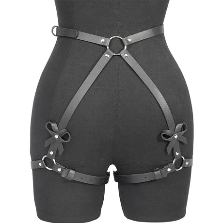 18 Leather Bondage Sleepwear Open Crotch Porn PU Garter Belt Lingerie Metal Chain Women Hot Babydoll Dress Strap Leg Sexy Briefs