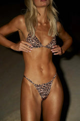 2025 Women's Leopard Print Triangle Strap-up Split Bikini Swimsuit Internet Celebrity Beach Seaside Sexy Bikini Swimsuit