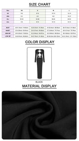 VC 2026 New Sexy Cutout Dresses For Women Sexy Hollow Out Design Long Sleeves Black Gowns Special Events