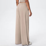 Women Quick Drying Wide Leg Yoga Pants Loose Yoga Pants High Waist With Pockets Fitness Sport Gym Workout Drawstring Full Length