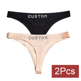 2pack Custom Thong with Name Crystal Letter Customized Thongs Women Underwear G-String Personalize Panties Lingerie Tanga