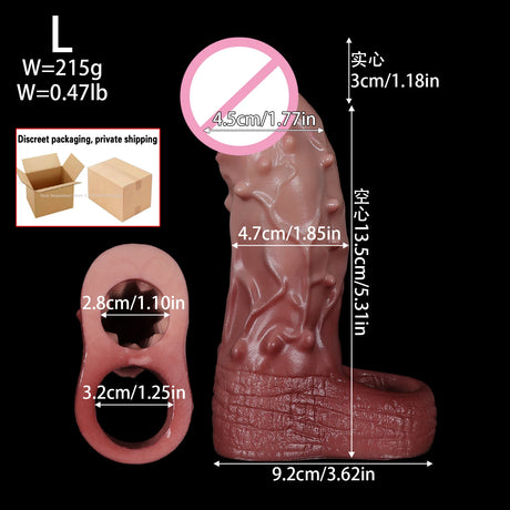 3sizes Silicone Penis Ring Men Penis Sleeve Cock Sleeve Dick ring Enlargement Delay Ejaculation Cock Ring Reusable Condom Sextoy