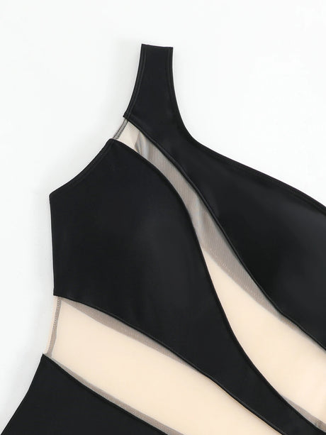 2026 Mesh Swimsuit Women One Piece High Cut Swimwear Female One Shoulder Sexy Bathers Bathing Swimming Swim Suit Beachwear