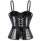 WSHKING Overbust Corset With Bra Korset Woman Strapless Bustier Top Mesh Women Lingerie Black White Sexy Lingerie