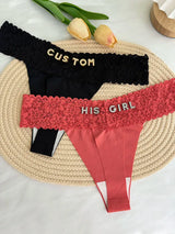 Custom Thong Crystal Letter Name G-string Women Ice Silk Panties Skin Effect Panty Seamless Knickers Girlfriend Anniversary Gift