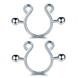 2pcs/lot Surgical Steel Fake Sexy Nipple Clip Rings Charm Faux Nipple Shield Non Piercing Rings Body Jewelry for Women Gift