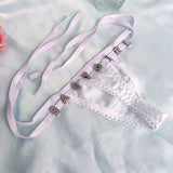 Custom Thongs With Jewelry DIY Crystal Letter Name Low-rise Briefs T-back String Underwear For Women Sexy Nightclub Body Jewelry