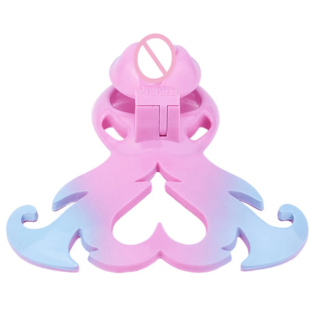 LICKER ABS Simulated Labia Cross-dresser Chastity Cage With loyalty Belt Wear Abstinence BDSM Penis Bondage Toys For Sissy Men