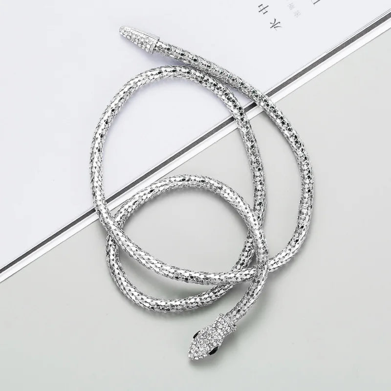 Snake Creative Jewelry Personalized Hot Iron Flexible Twisted Jewelry Bendable Snake Head Pendants Girl Women's Necklace