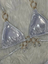 New 2026 Luxury Rhinestones String Bikinis Set Women Summer Beach 2 Piece Swimsuit Female Triangle Swinwears
