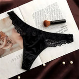 Hollow Lace Sexy Glossy Satin Silk Smooth Thong Women Sexy Low Waist G-string Underwear Bow Seamless Lingerie