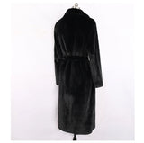 Mauroicardi Winter Long White Black Warm Thick Soft Flowy Fluffy Faux Fur Coat Women Sashes Loose Casual Furry Overcoat 2024